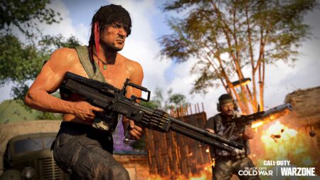 Rambo with LMG of Call of Duty: Warzone