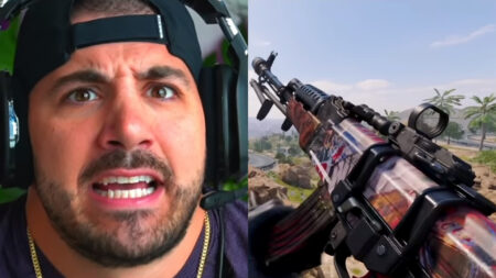 Side by side of NICKMERCS and his Cold War AK47 class in Call of Duty: Warzone