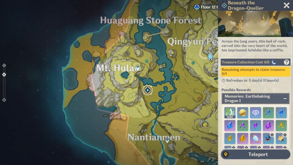 Location of Azdaha in Genshin Impact