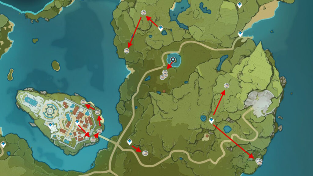 Dandelions Genshin Impact Map