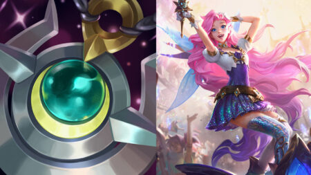 League of Legends support item Moonstone Renewer and mage champion Seraphine