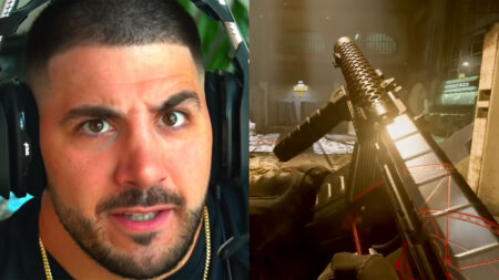 Side by side of NICKMERCS and his AS VAL Class in Call of Duty: Warzone